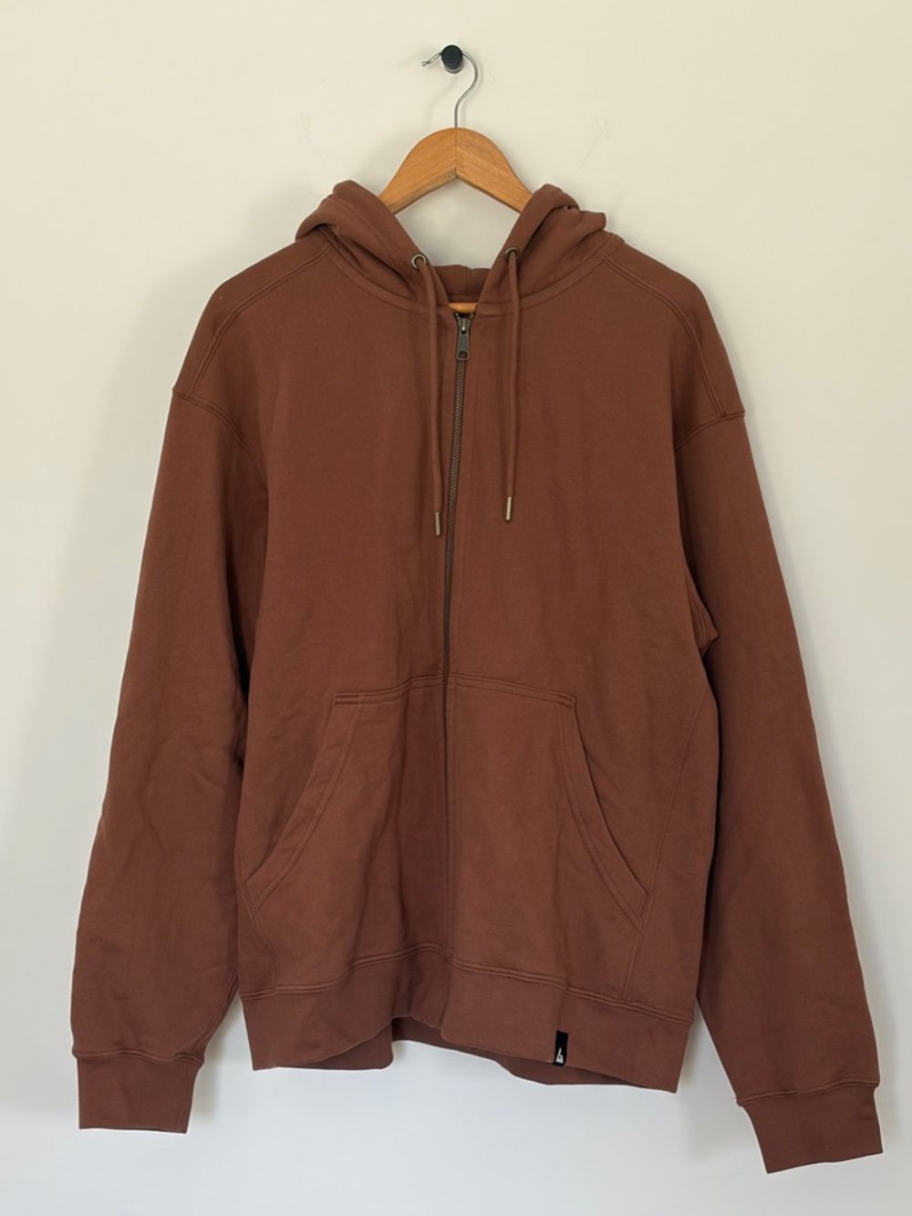 American Giant Mens Relaxed Classic Full Zip Up Hoodie Sweatshirt brown sz large - Picture 2 of 8